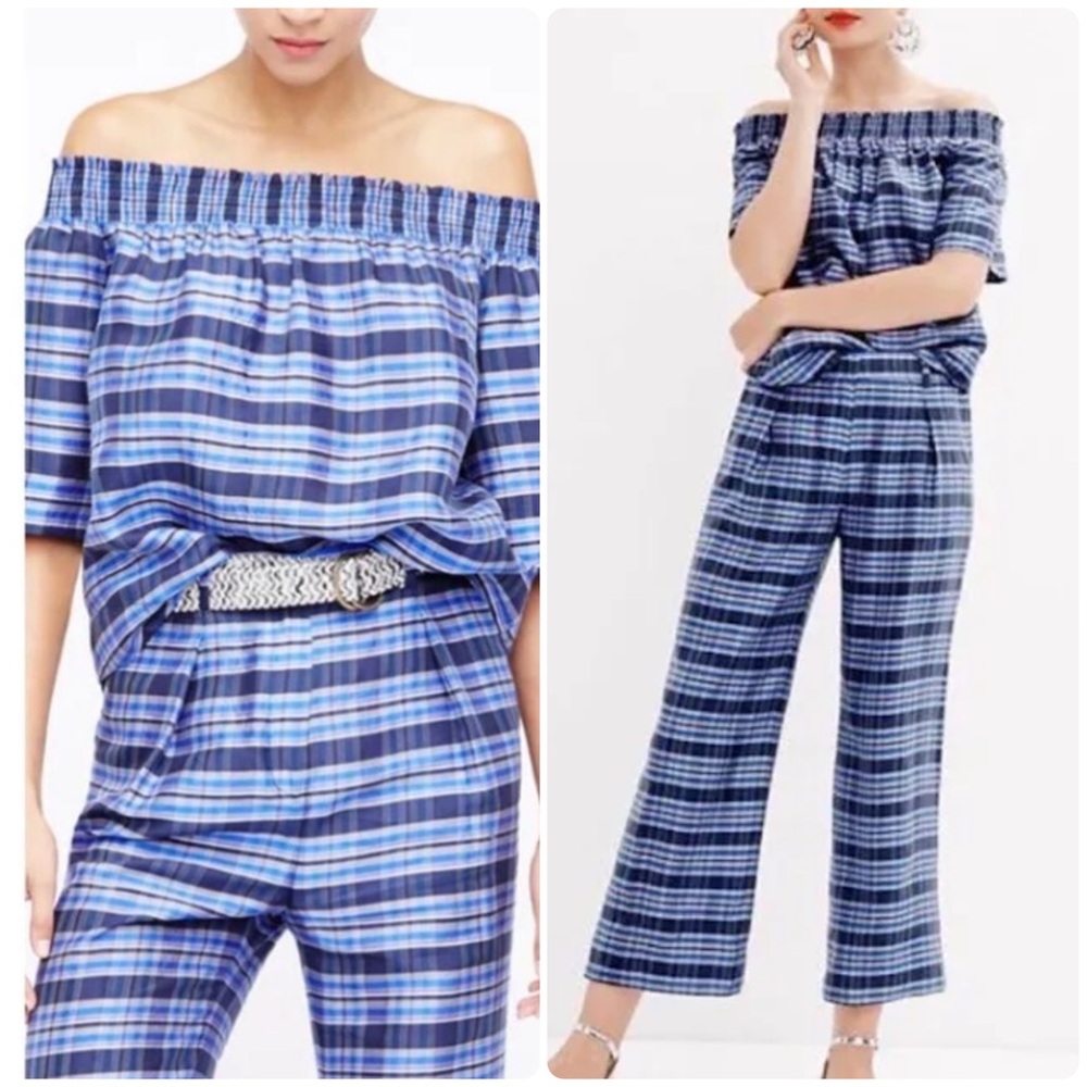 J. Crew Collection Off The Shoulder Top In Yarn Dyed Silk